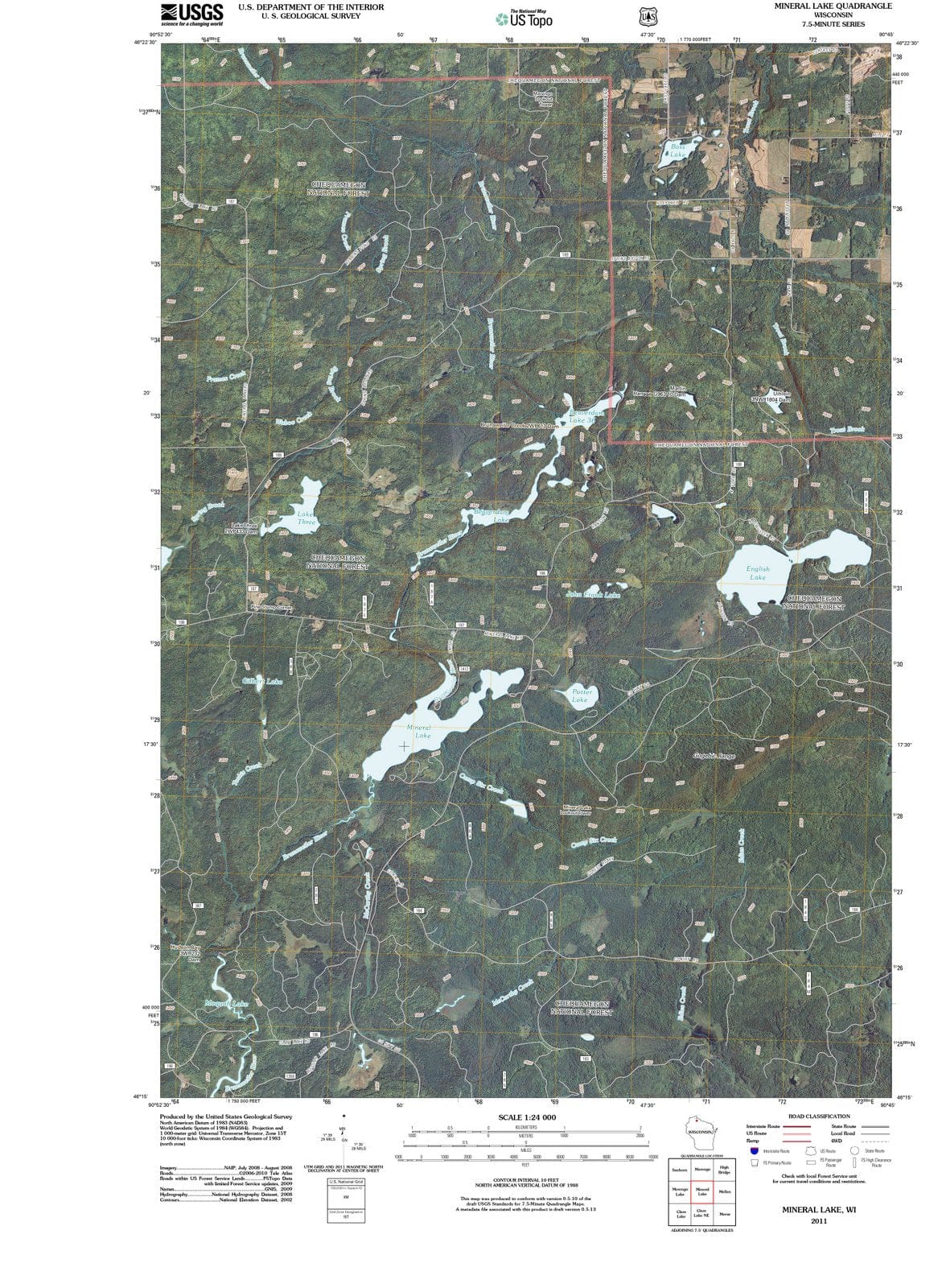 2011 Mineral Lake, WI - Wisconsin - USGS Topographic Map