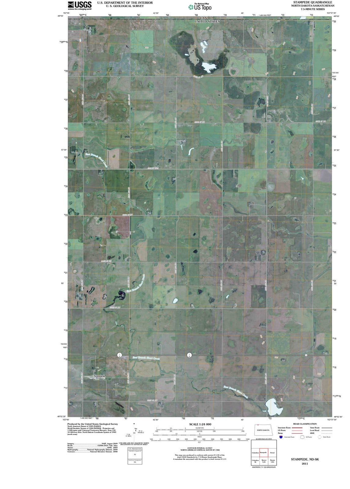 2011 Stampede, ND - North Dakota - USGS Topographic Map