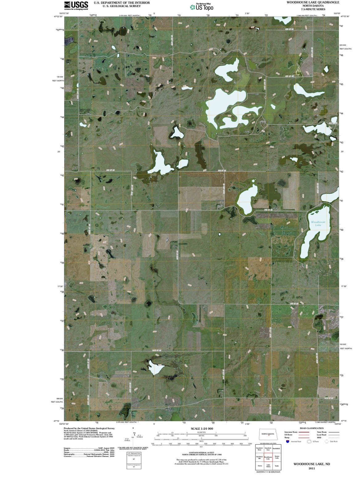 2011 Woodhouse Lake, ND - North Dakota - USGS Topographic Map