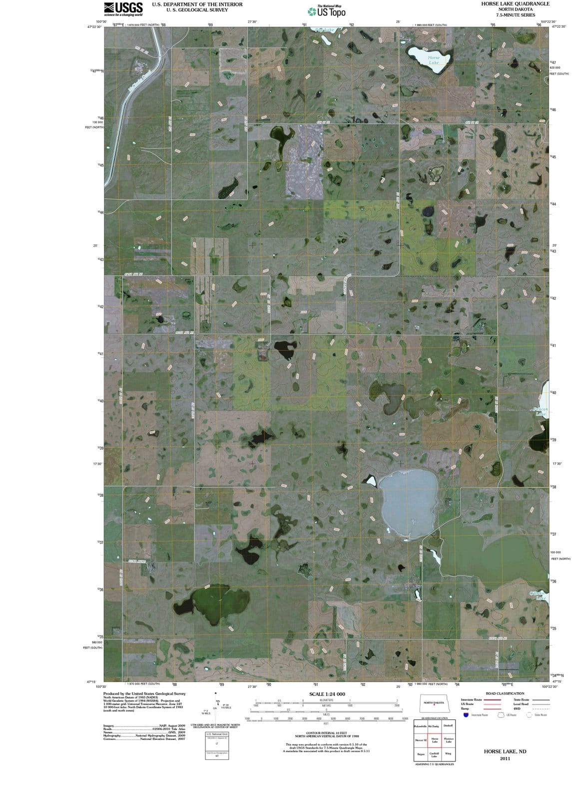 2011 Horse Lake, ND - North Dakota - USGS Topographic Map