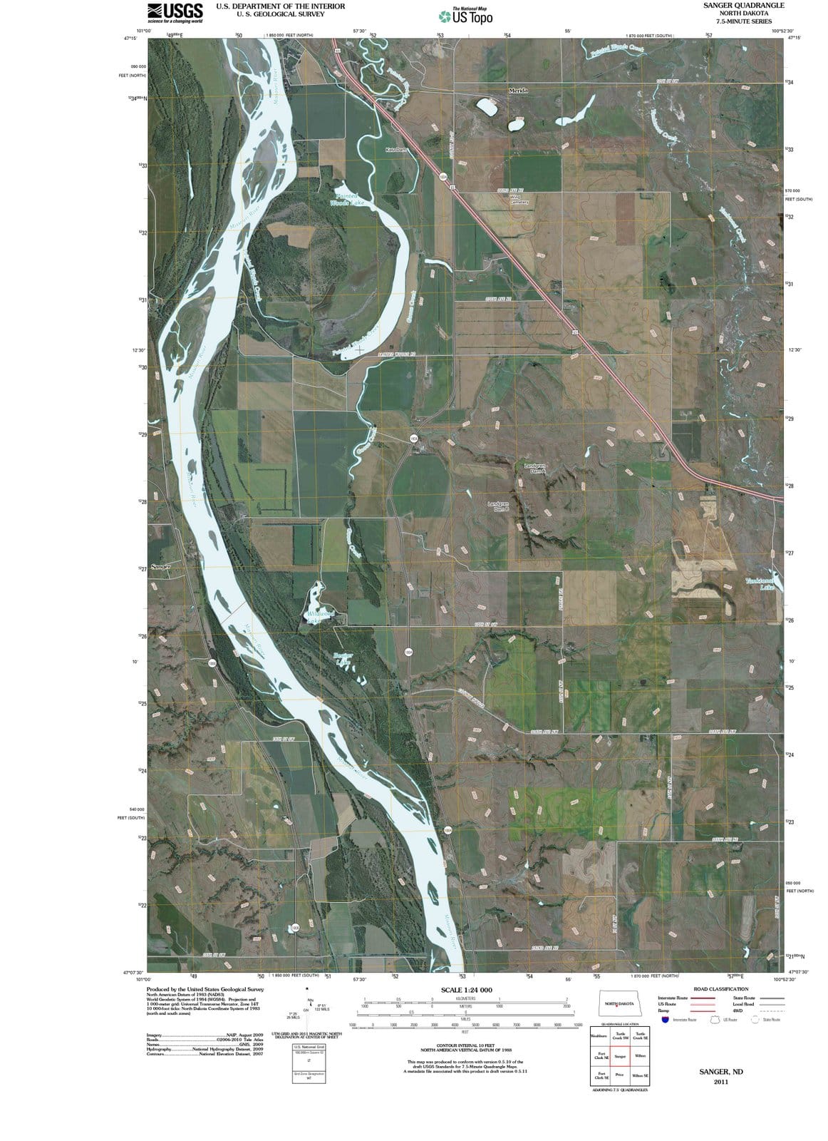2011 Sanger, ND - North Dakota - USGS Topographic Map
