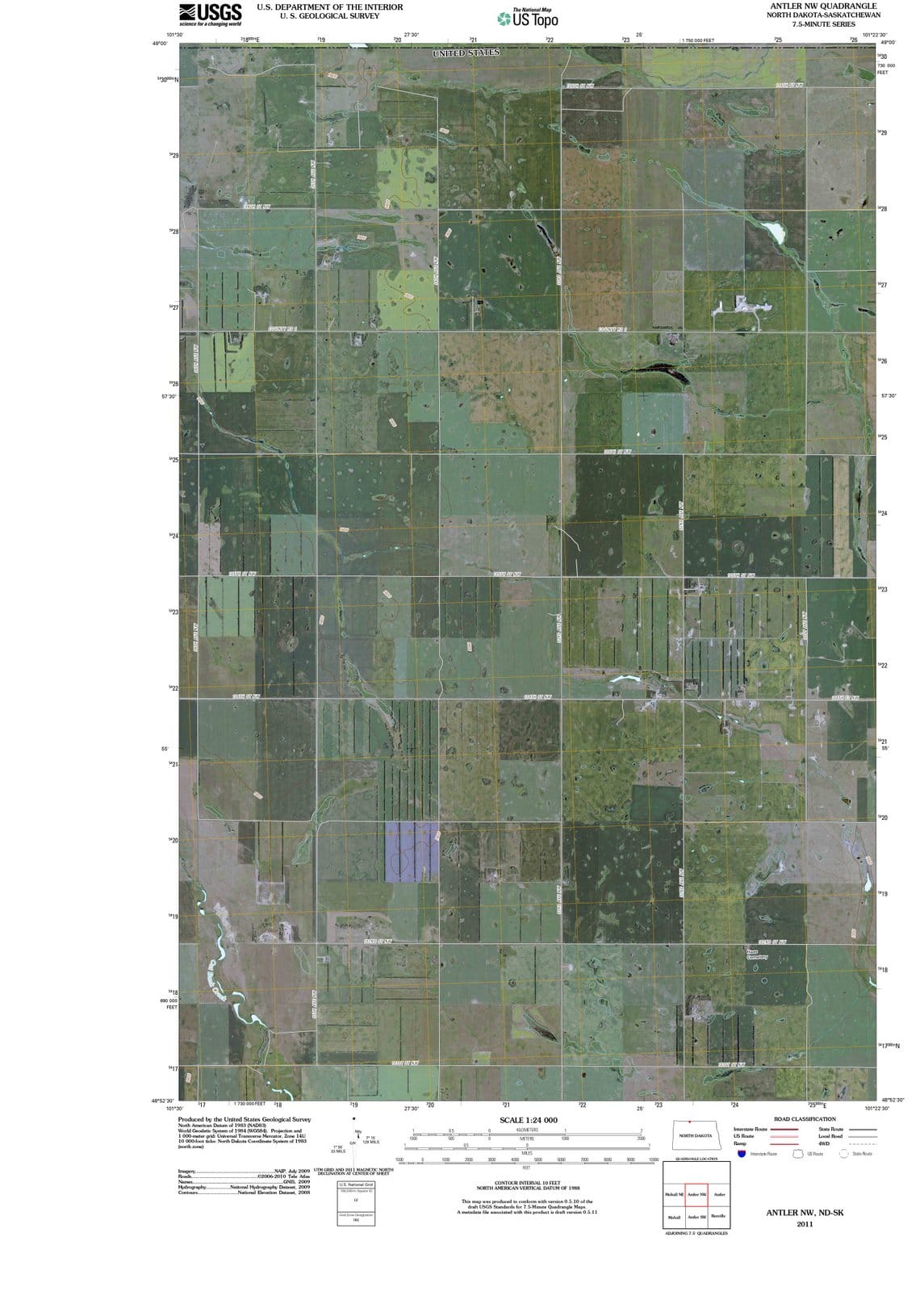 2011 Antler, ND - North Dakota - USGS Topographic Map v2