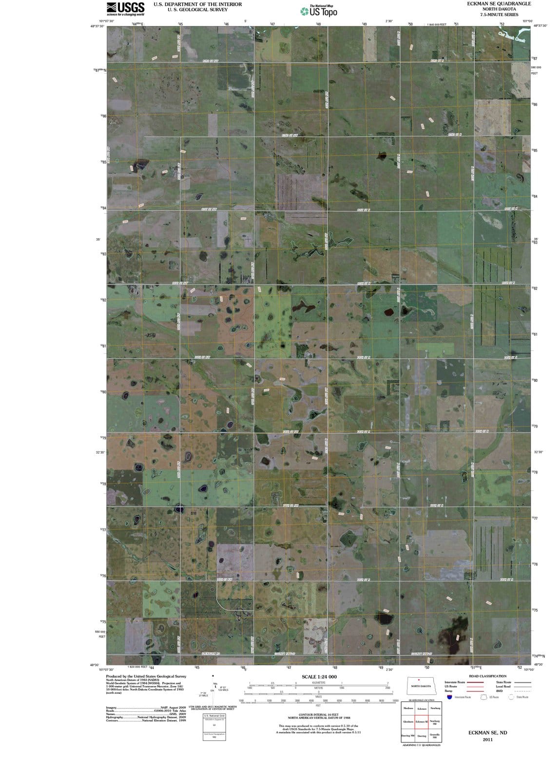 2011 Eckman, ND - North Dakota - USGS Topographic Map v2