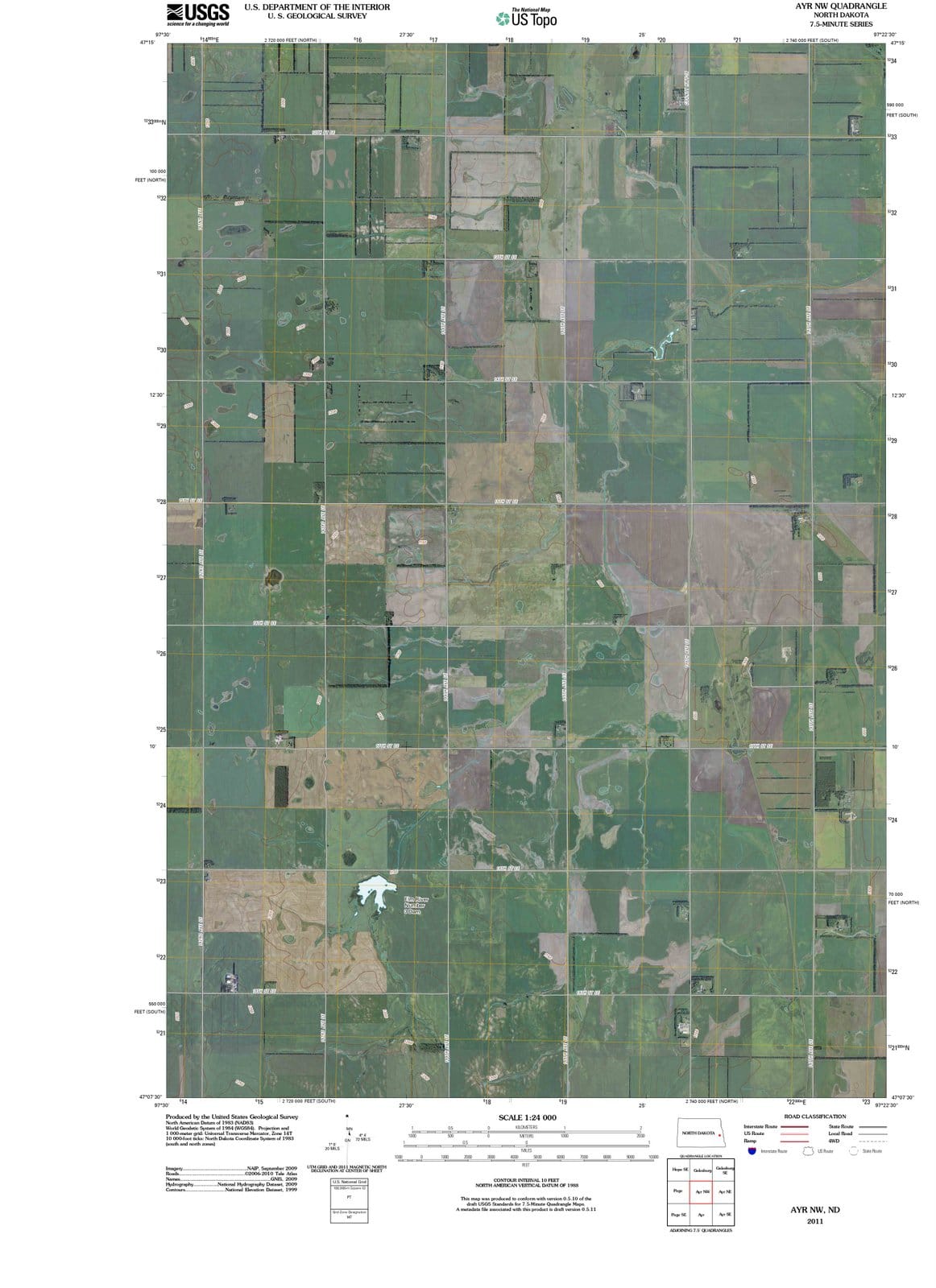 2011 Ayr, ND - North Dakota - USGS Topographic Map v2