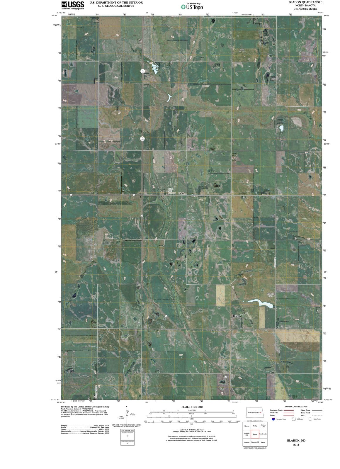 2011 Blabon, ND - North Dakota - USGS Topographic Map