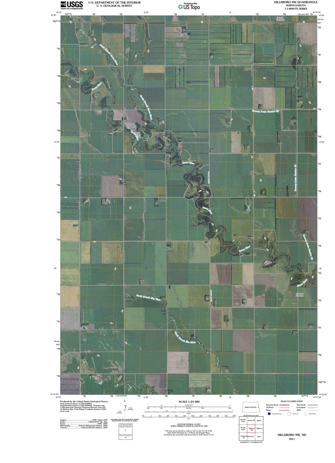 2011 Hillsboro, ND - North Dakota - USGS Topographic Map v2