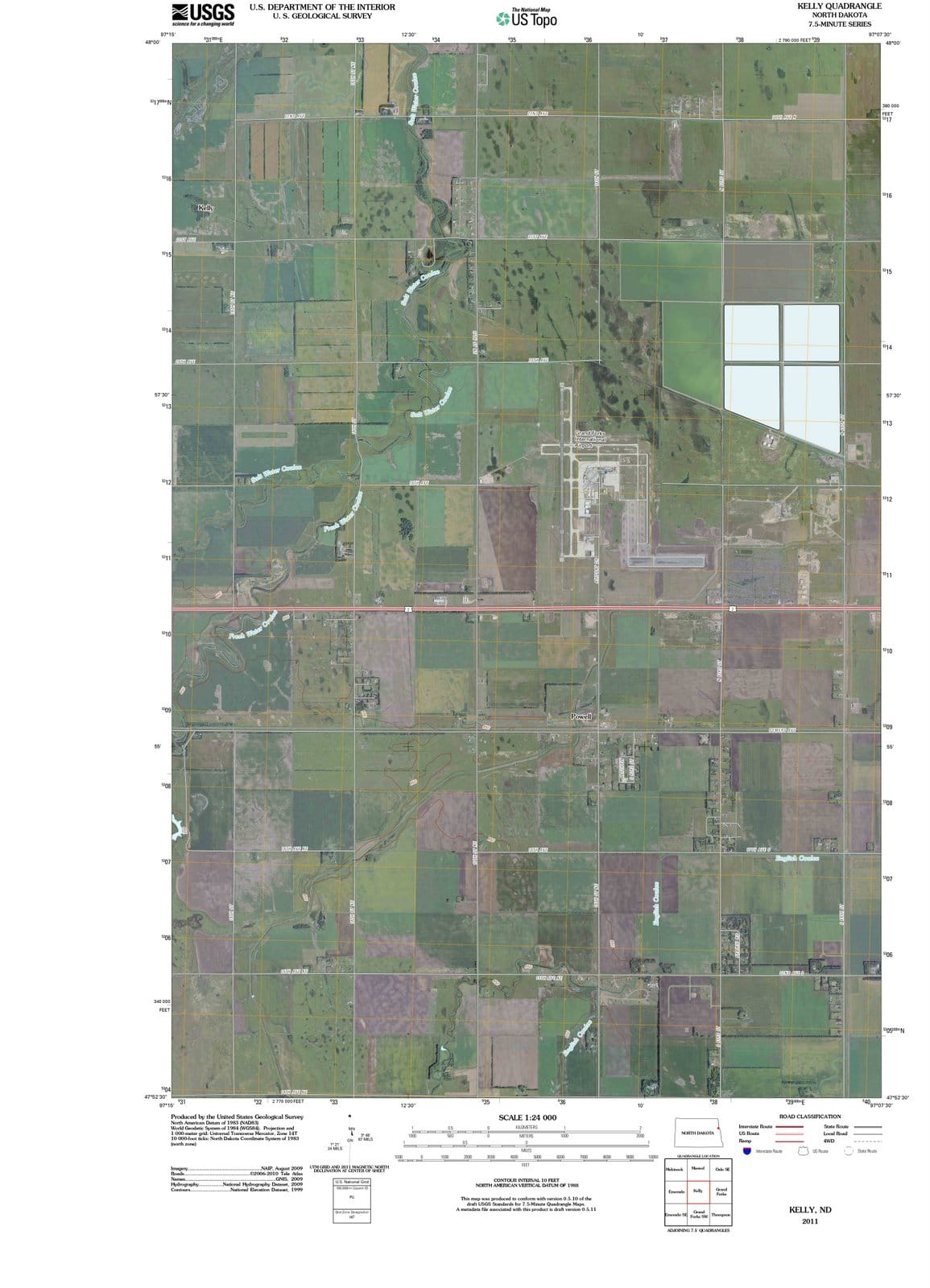 2011 Kelly, ND - North Dakota - USGS Topographic Map