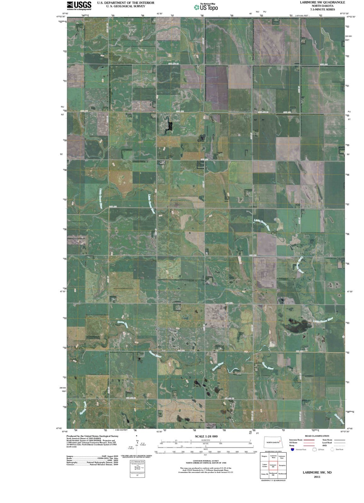 2011 Larimore, ND - North Dakota - USGS Topographic Map