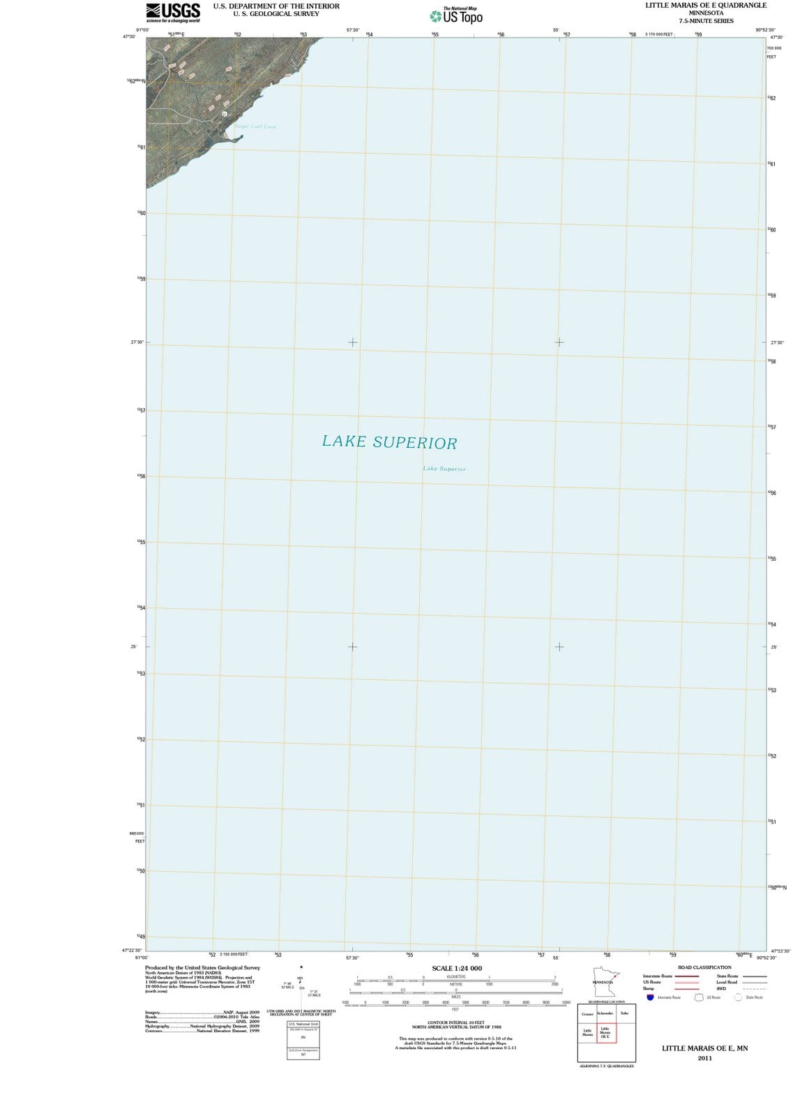 2011 Little Marais OE E, MN - Minnesota - USGS Topographic Map