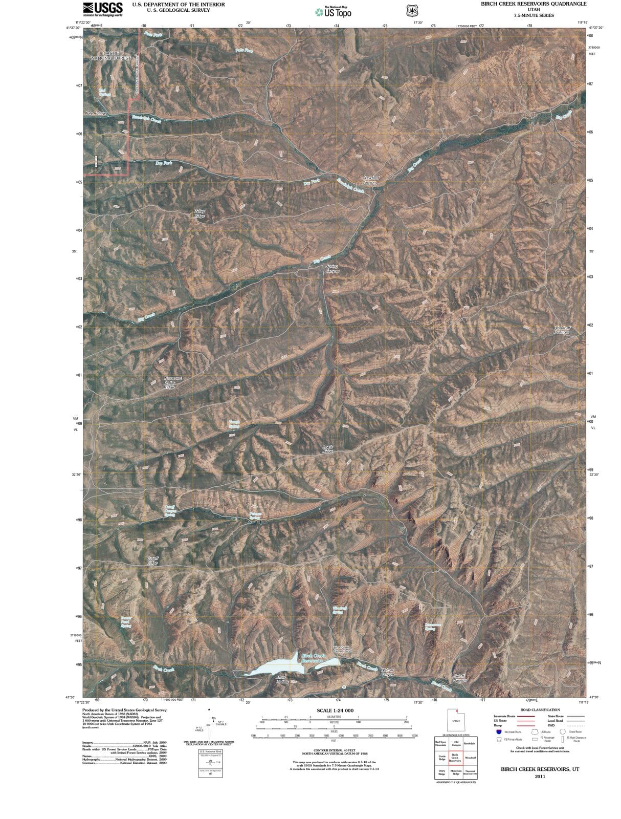 2011 Birch Creek Reservoirs, UT - Utah - USGS Topographic Map