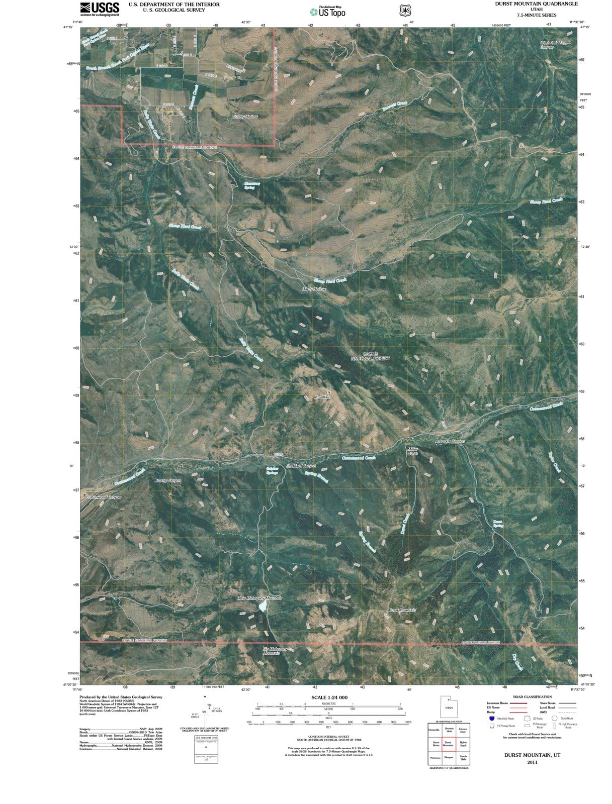 2011 Durst Mountain, UT - Utah - USGS Topographic Map