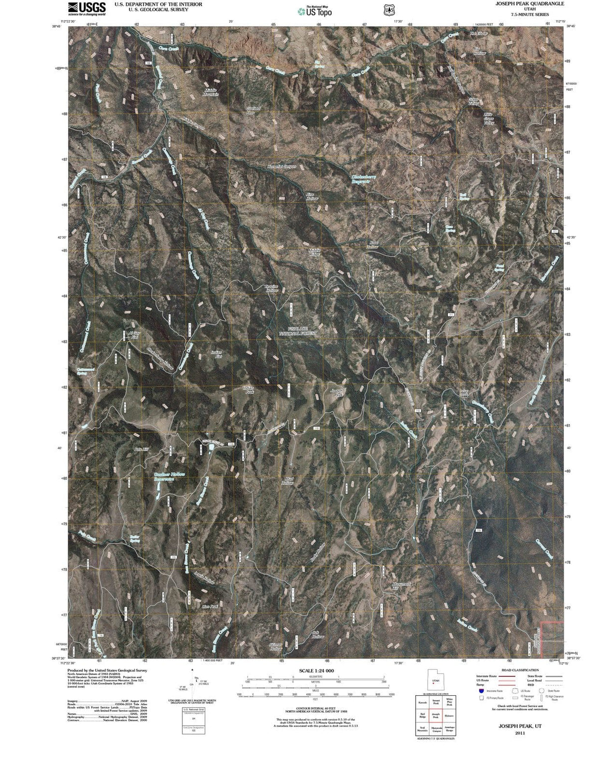 2011 Joseph Peak, UT - Utah - USGS Topographic Map