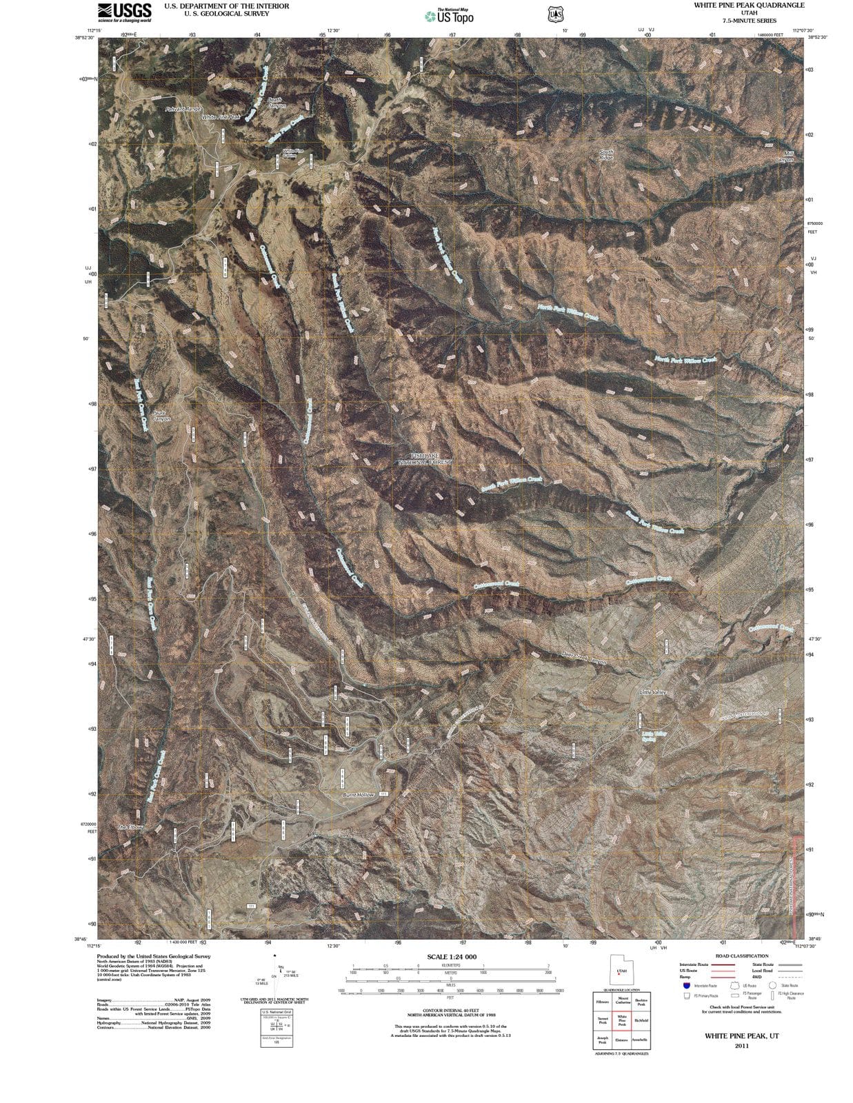 2011 White Pine Peak, UT - Utah - USGS Topographic Map