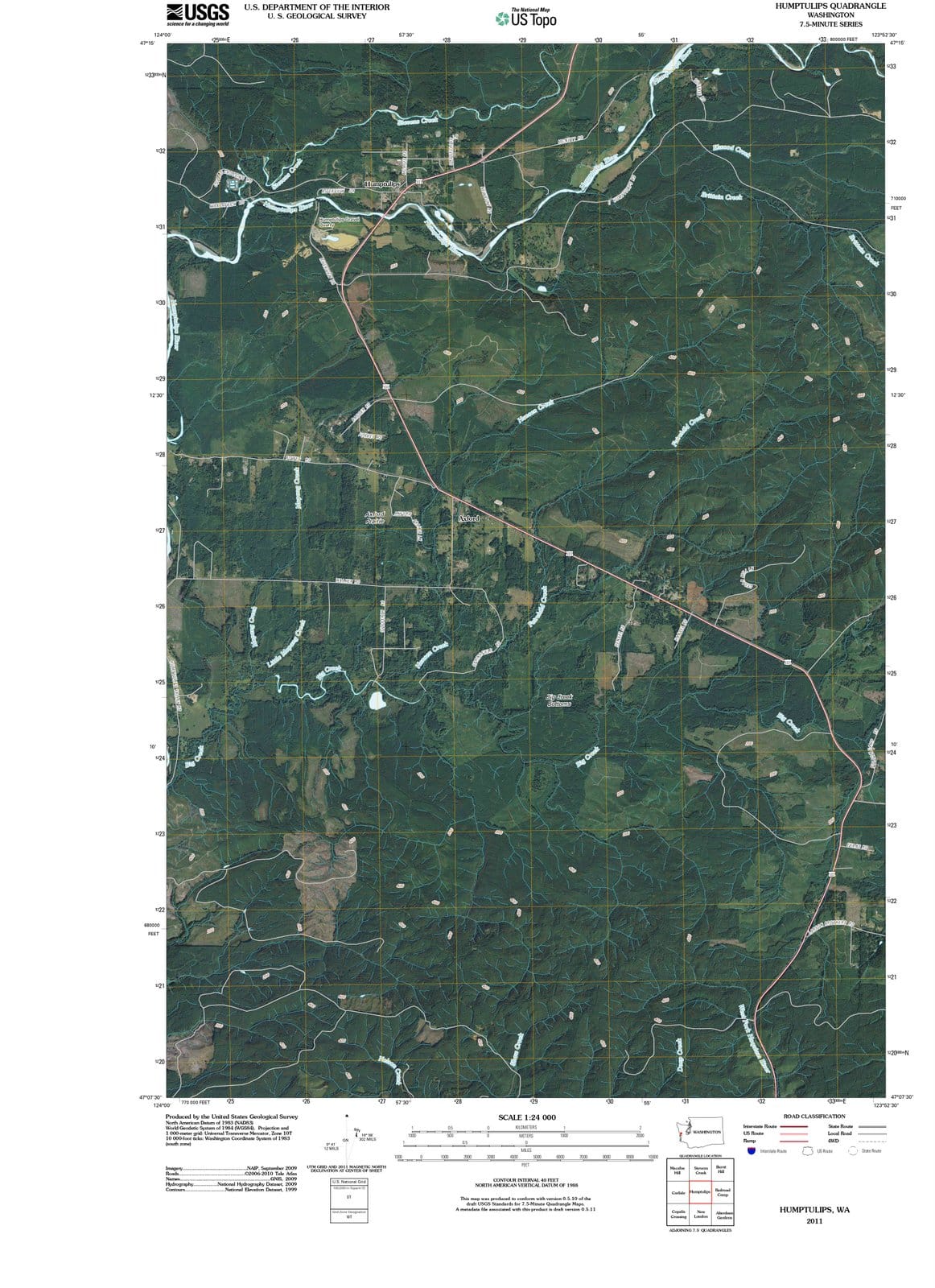 2011 Humptulips, WA - Washington - USGS Topographic Map