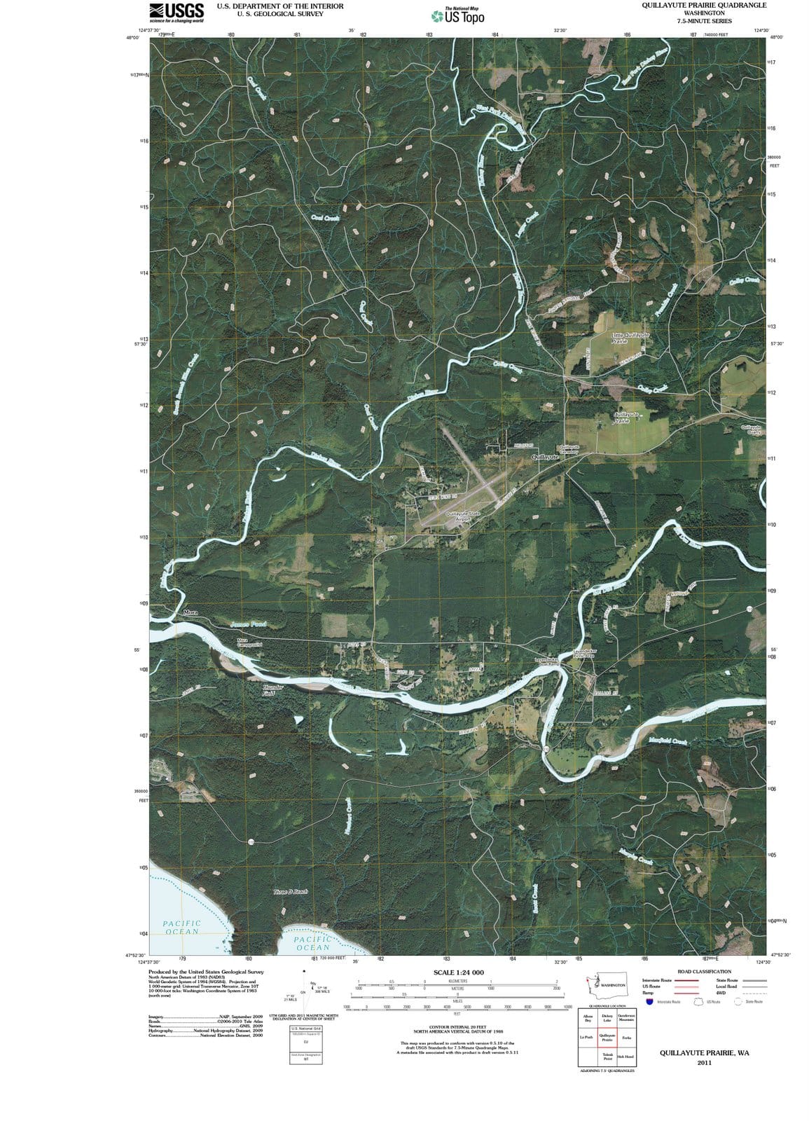 2011 Quillayute Prairie, WA - Washington - USGS Topographic Map