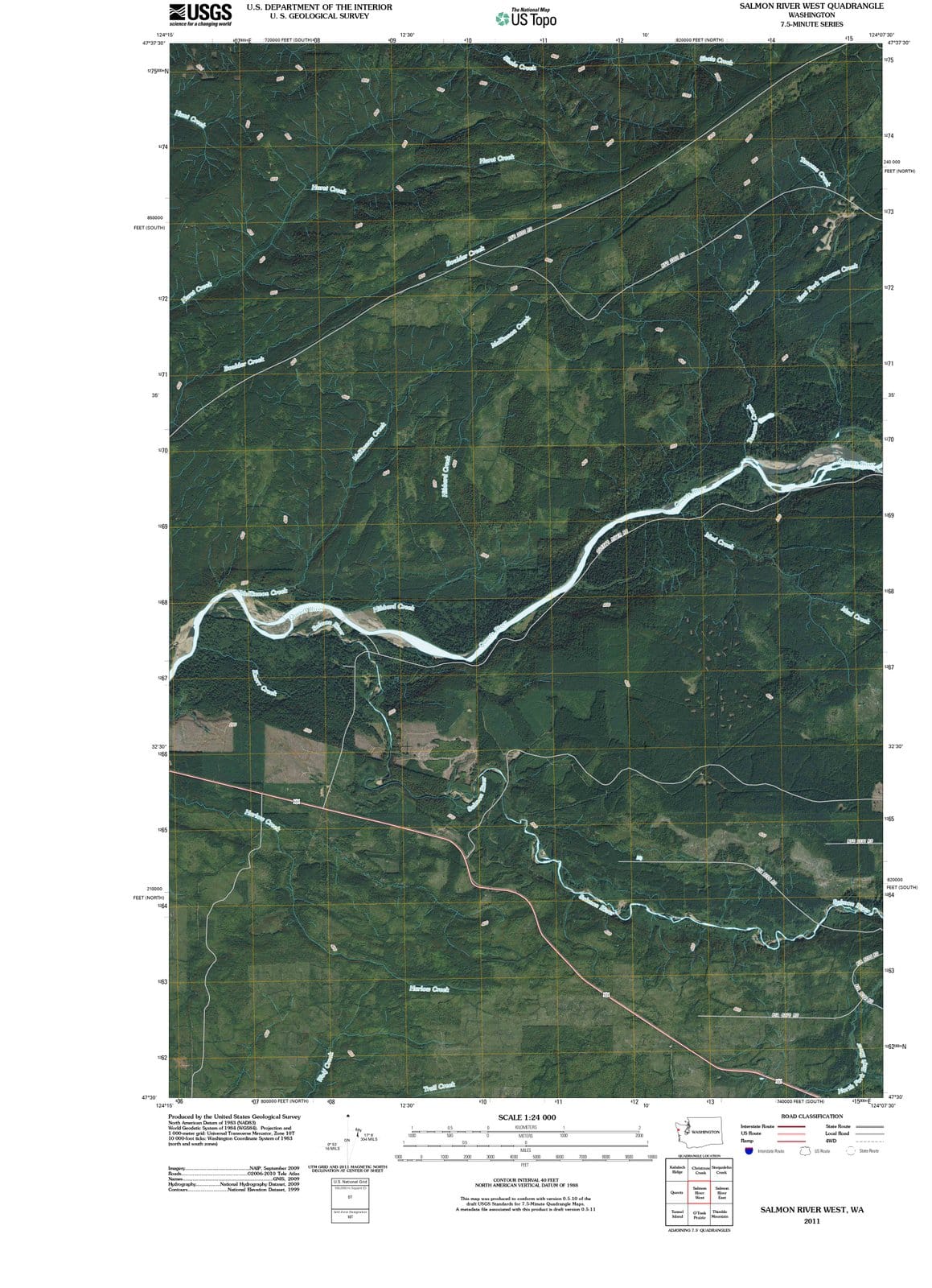 2011 Salmon River West, WA - Washington - USGS Topographic Map