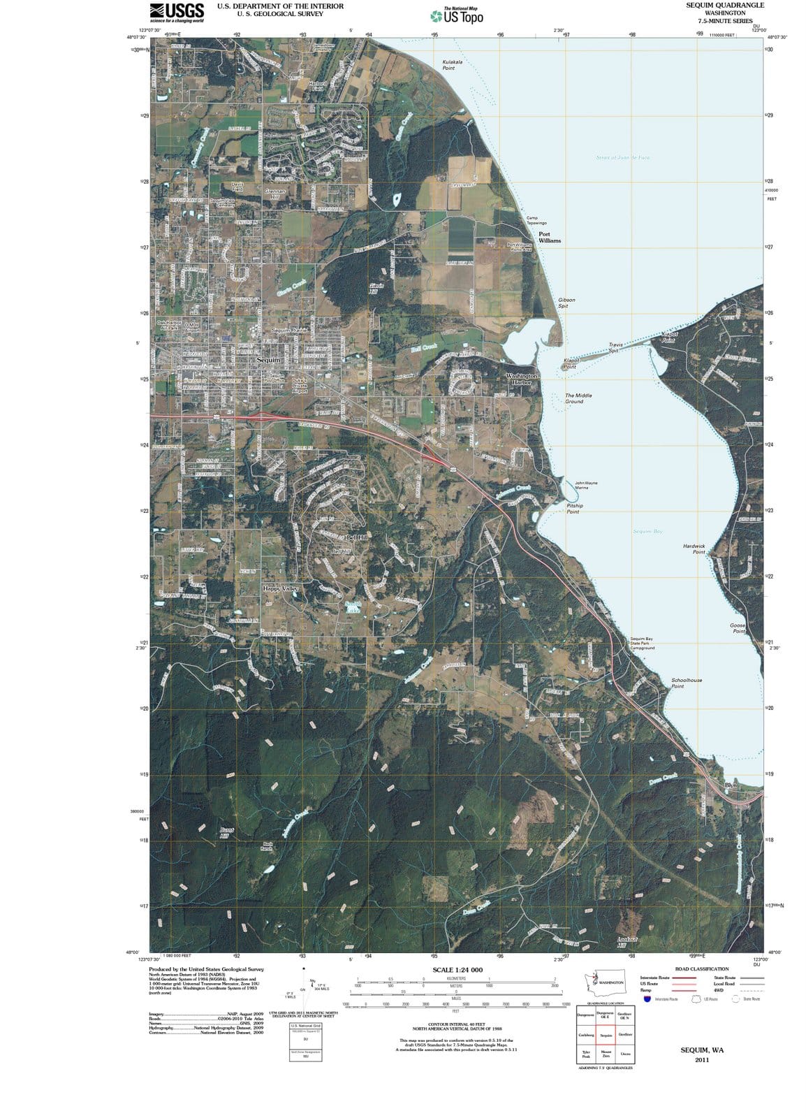 2011 Sequim, WA - Washington - USGS Topographic Map