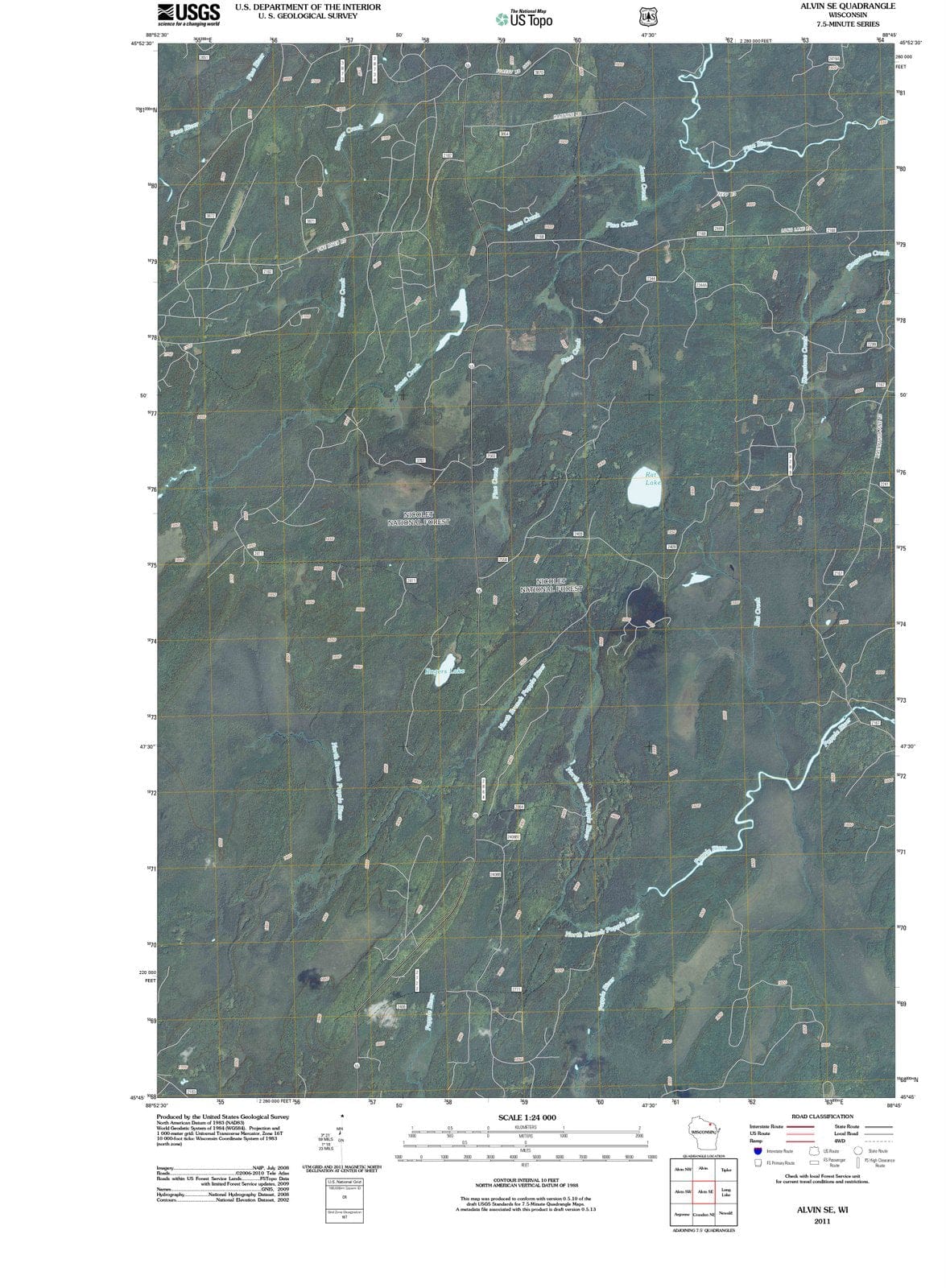 2011 Alvin, WI - Wisconsin - USGS Topographic Map v2
