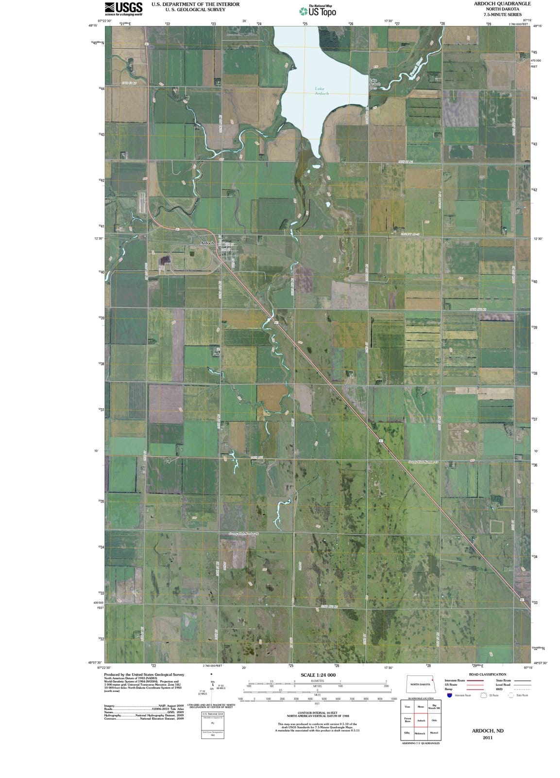 2011 Ardoch, ND - North Dakota - USGS Topographic Map