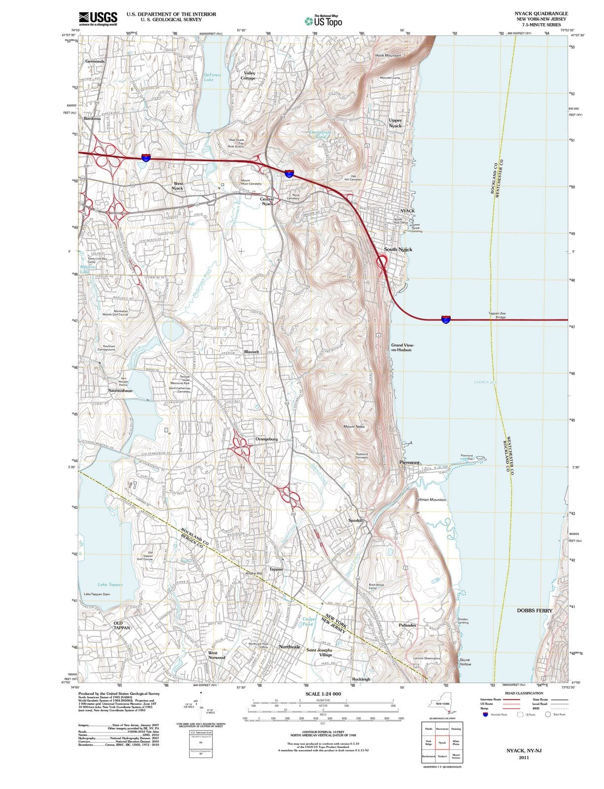 2011 Nyack, NY - New York - USGS Topographic Map
