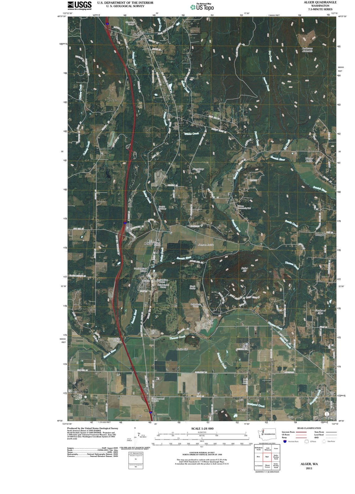 2011 Alger, WA - Washington - USGS Topographic Map