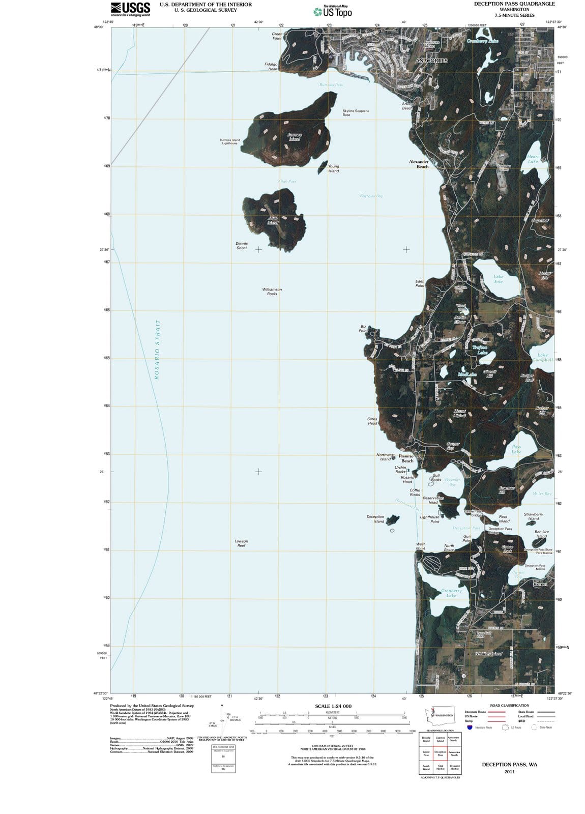 2011 Deception Pass, WA - Washington - USGS Topographic Map