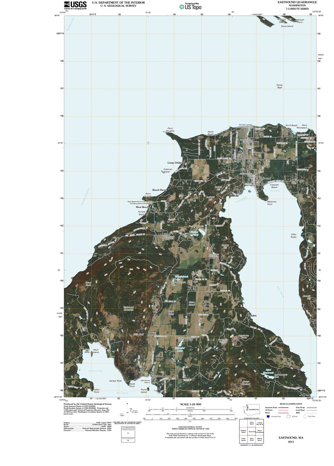 2011 Eastsound, WA - Washington - USGS Topographic Map