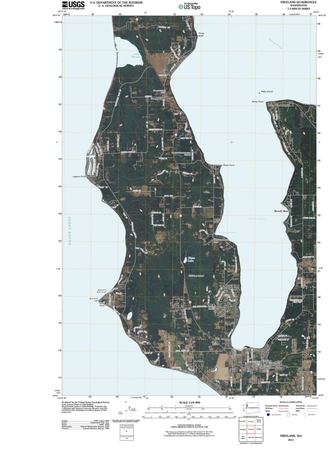 2011 Freeland, WA - Washington - USGS Topographic Map