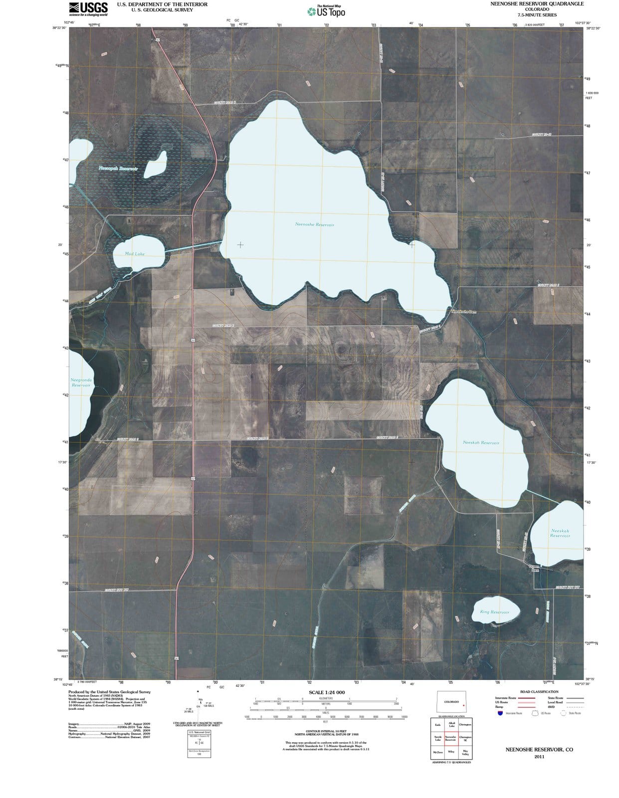 2011 Neenoshe Reservoir, CO - Colorado - USGS Topographic Map