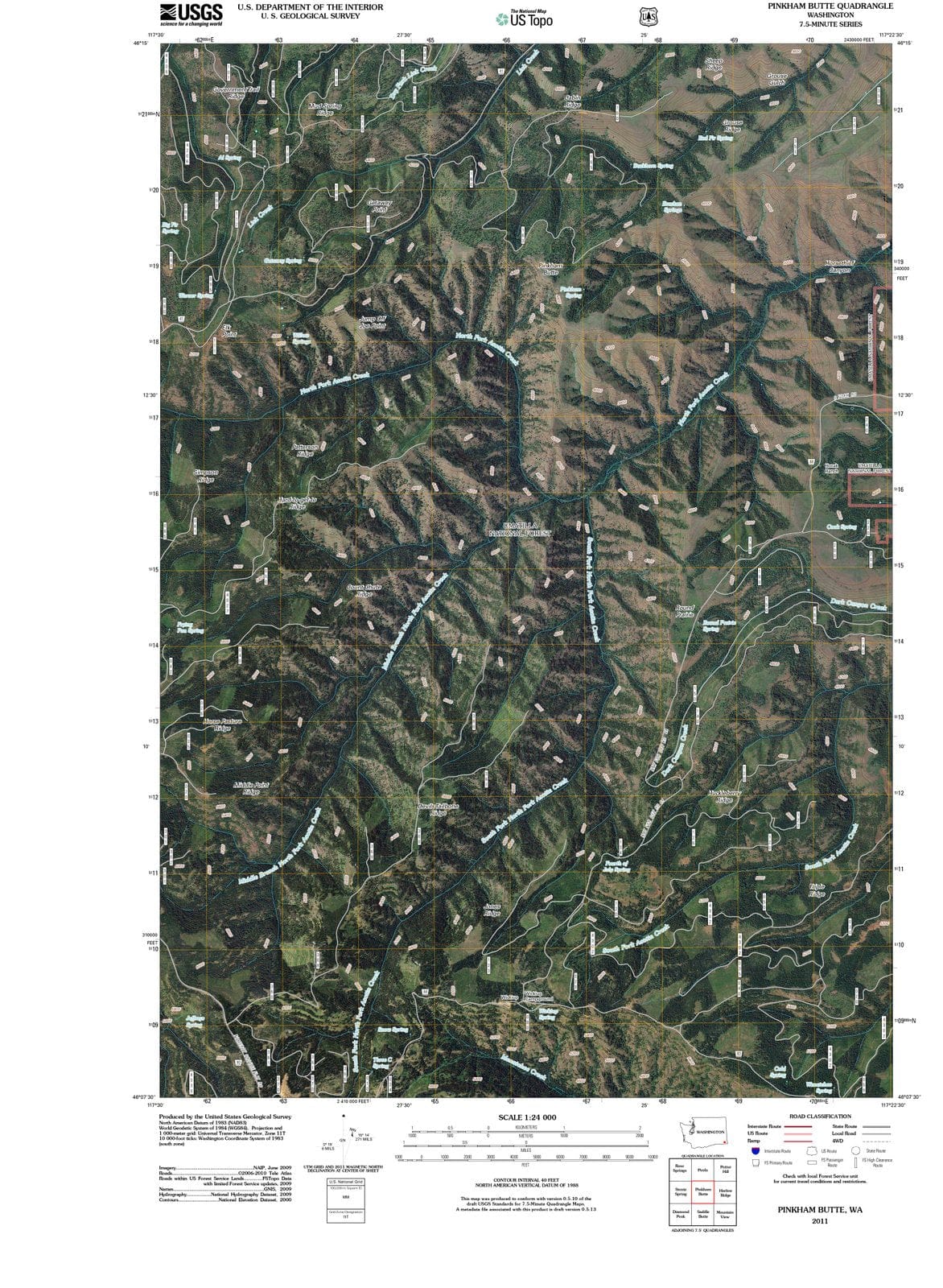2011 Pinkham Butte, WA - Washington - USGS Topographic Map