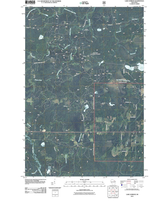 2011 Lake Gordon, WI - Wisconsin - USGS Topographic Map
