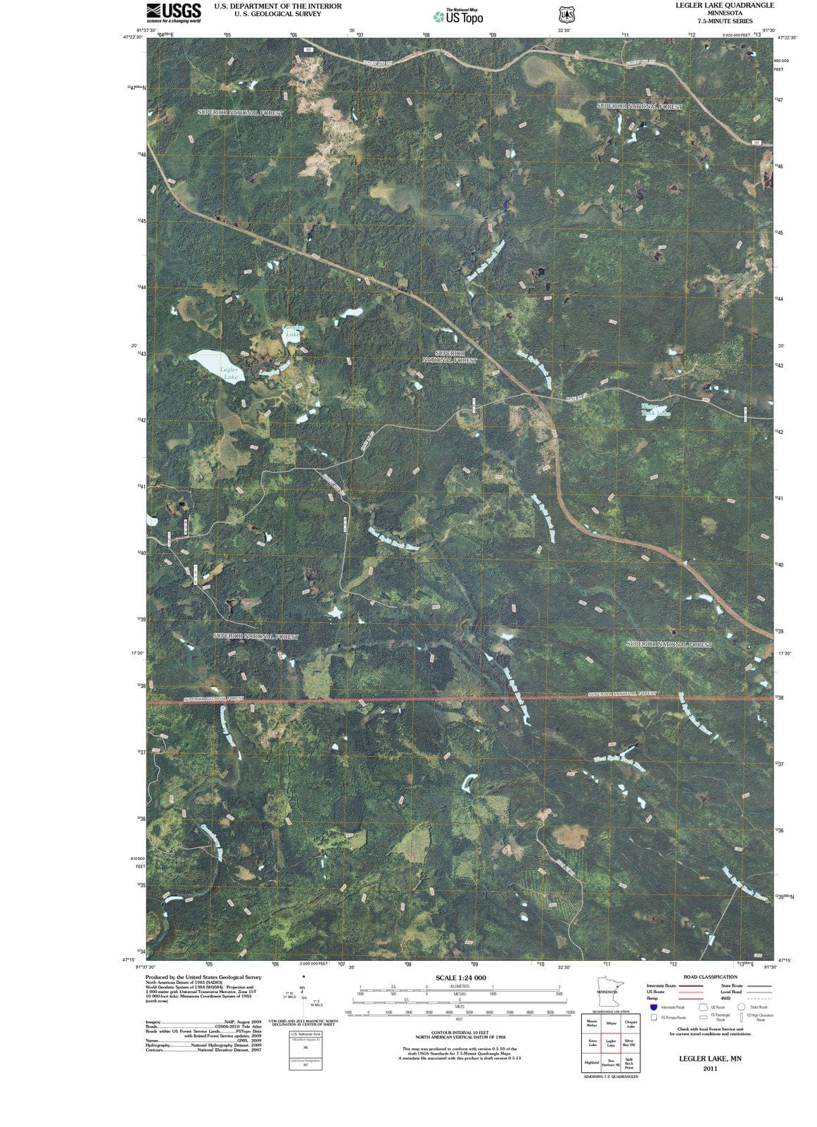 2011 Legler Lake, MN - Minnesota - USGS Topographic Map