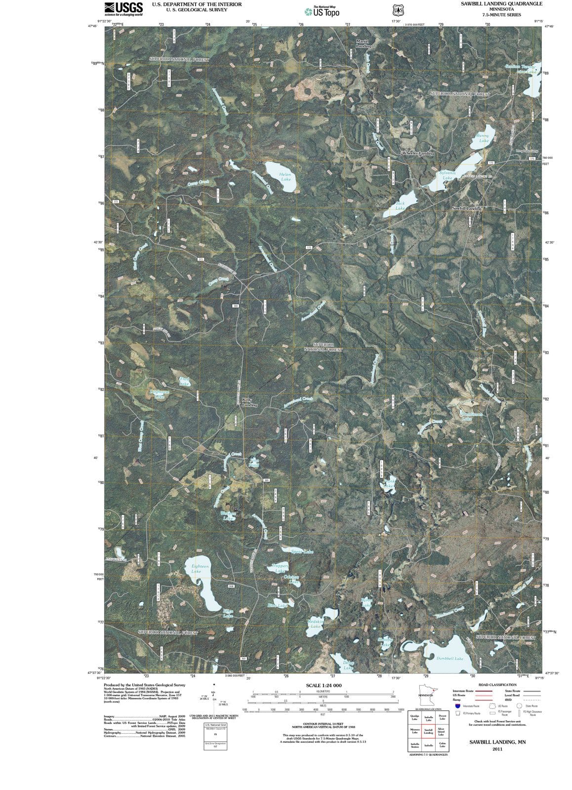 2011 Sawbill Landing, MN - Minnesota - USGS Topographic Map