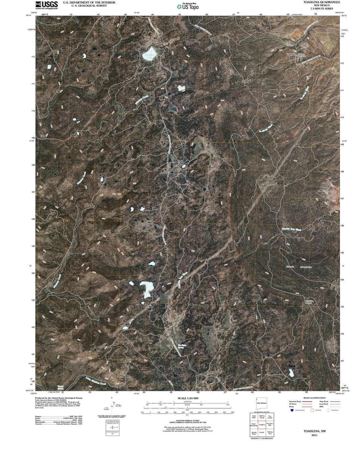 2011 Toadlena, NM - New Mexico - USGS Topographic Map