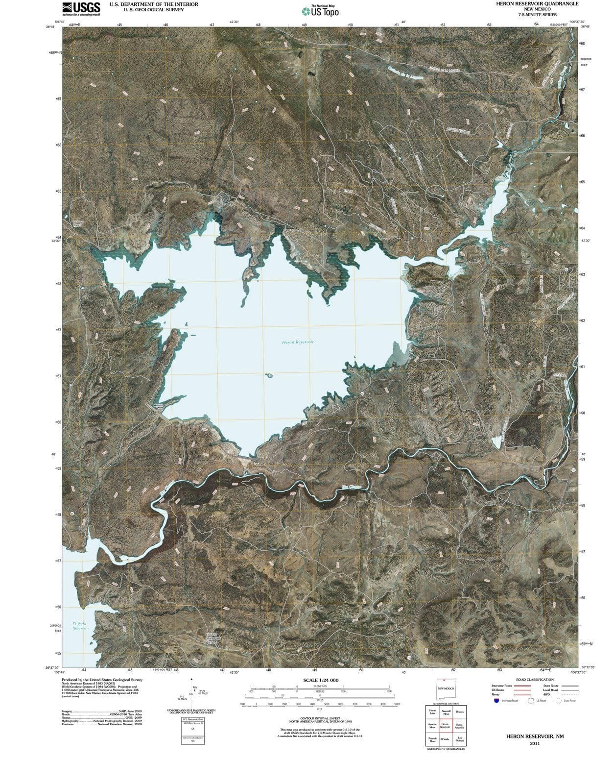 2011 Heron Reservoir, NM - New Mexico - USGS Topographic Map