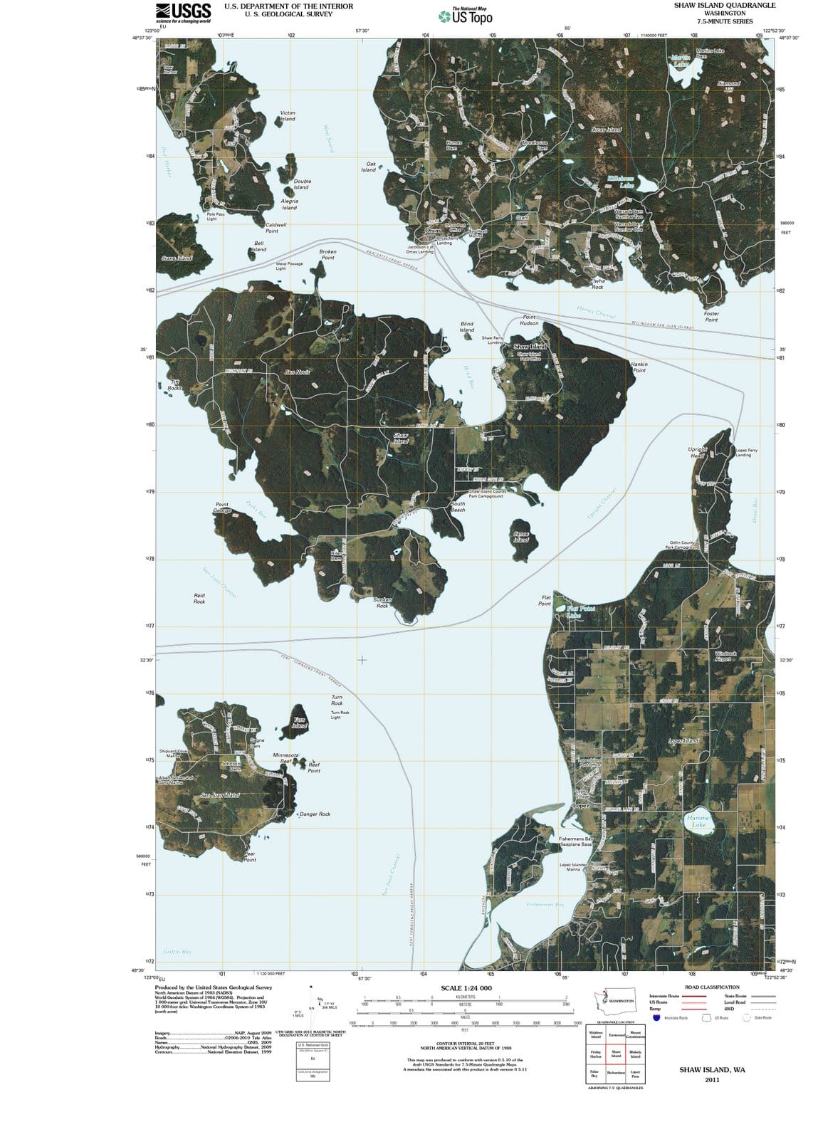 2011 Shaw Island, WA - Washington - USGS Topographic Map