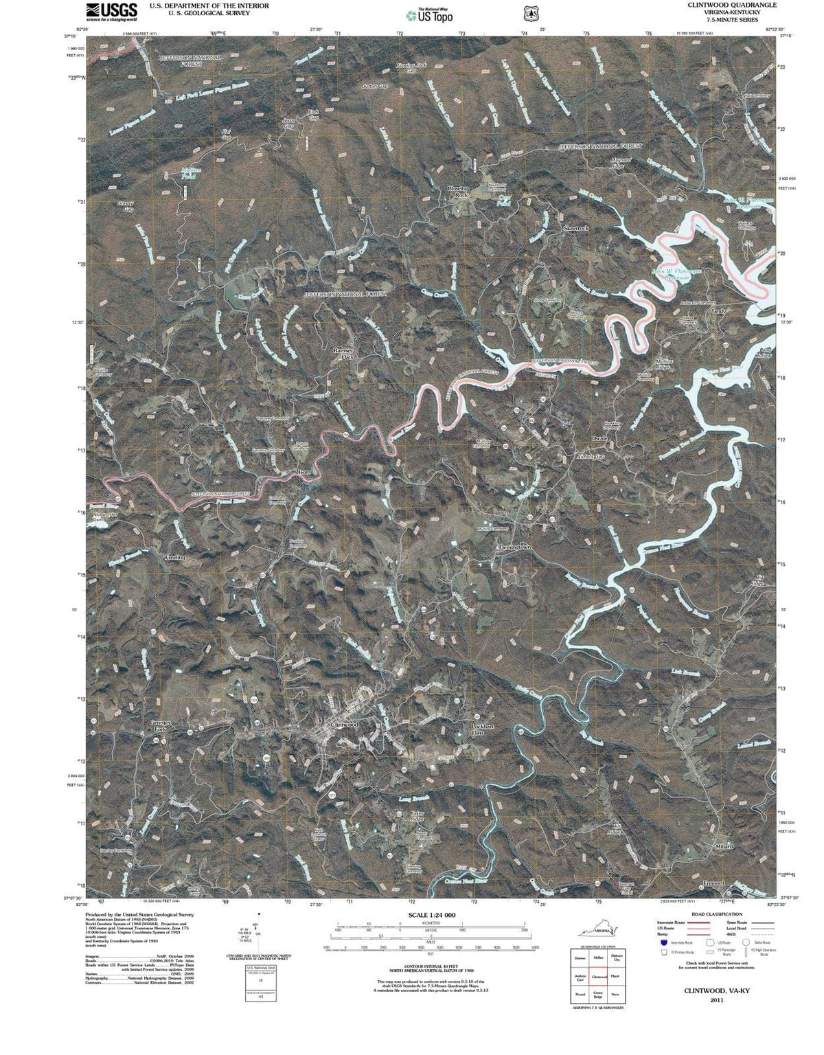 2011 Clintwood, VA - Virginia - USGS Topographic Map