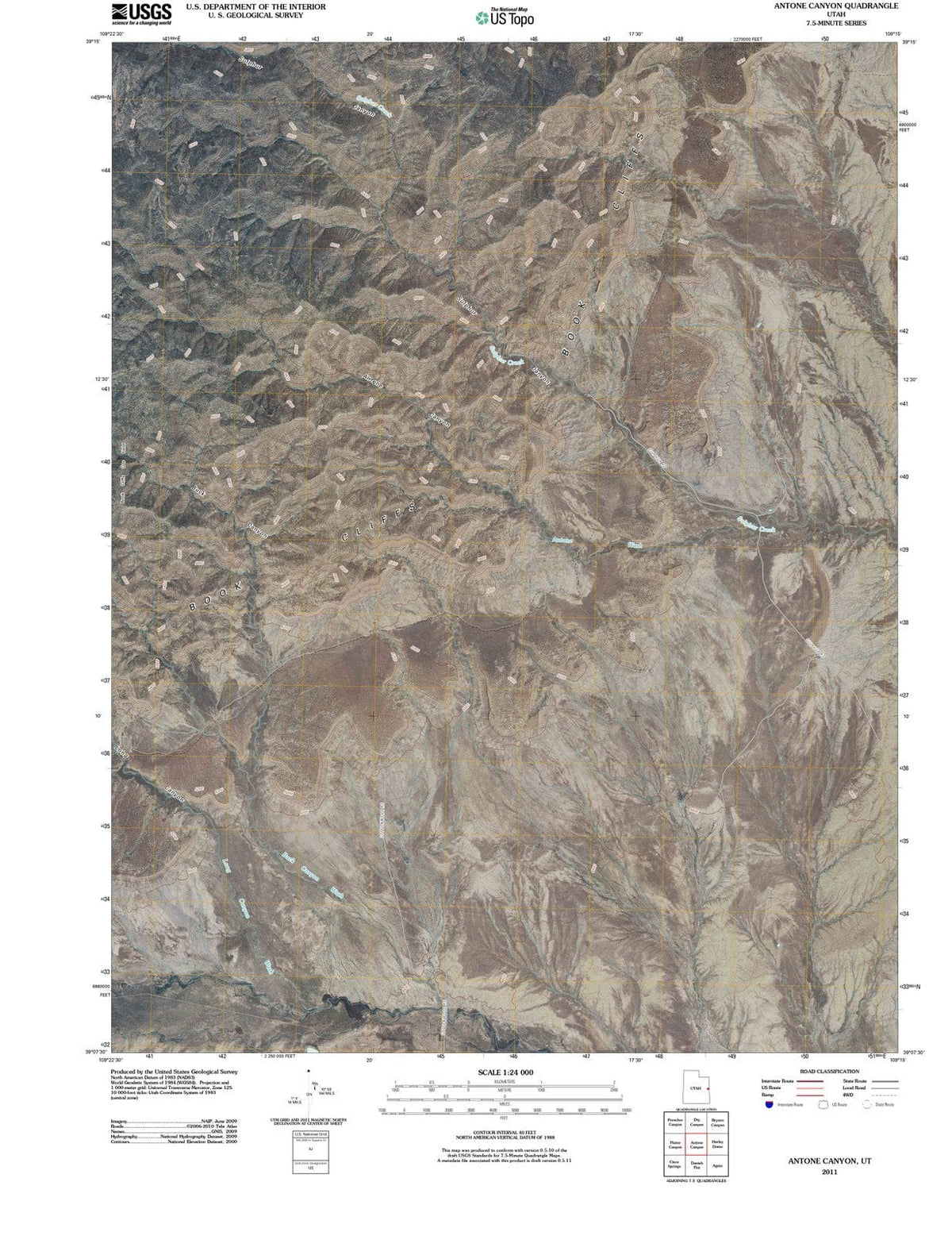 2011 Antone Canyon, UT - Utah - USGS Topographic Map