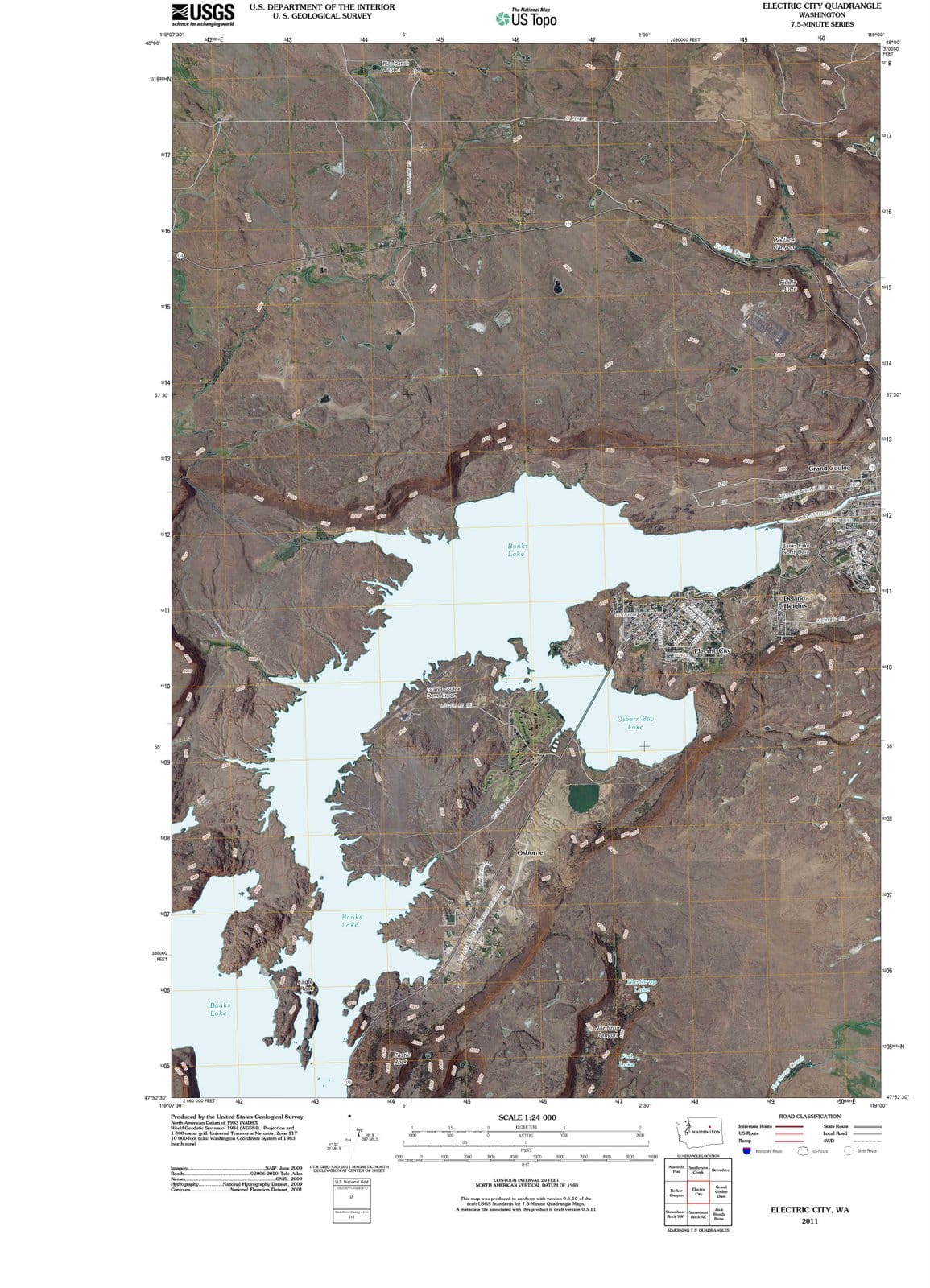 2011 Electric City, WA - Washington - USGS Topographic Map