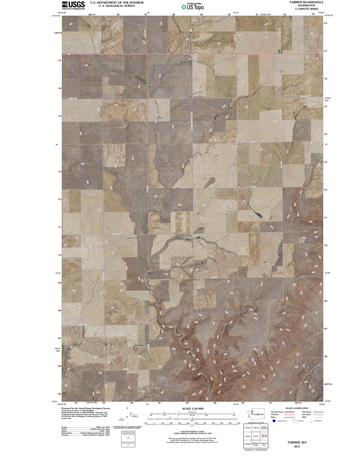 2011 Farmer, WA - Washington - USGS Topographic Map