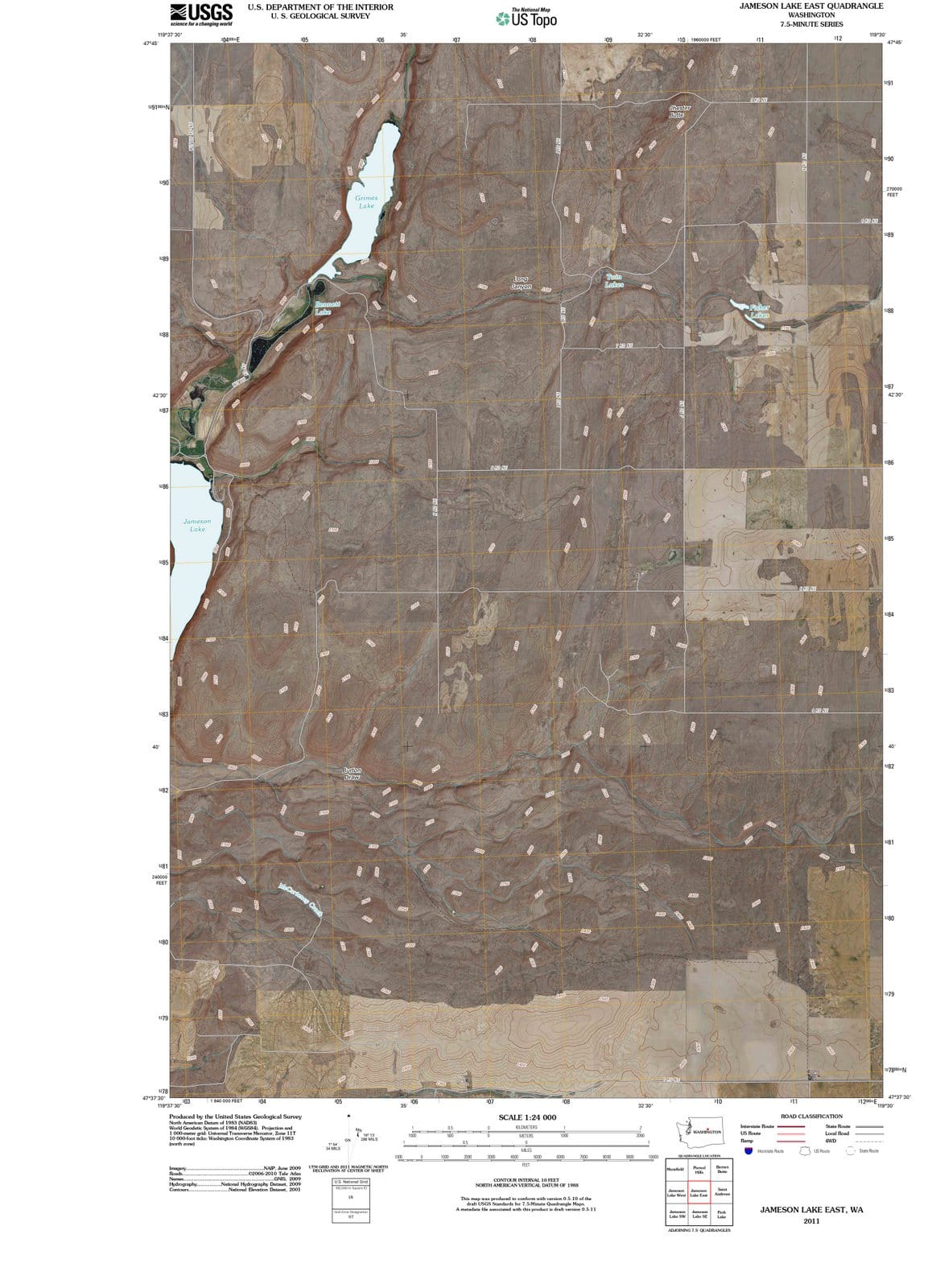 2011 Jameson Lake East, WA - Washington - USGS Topographic Map