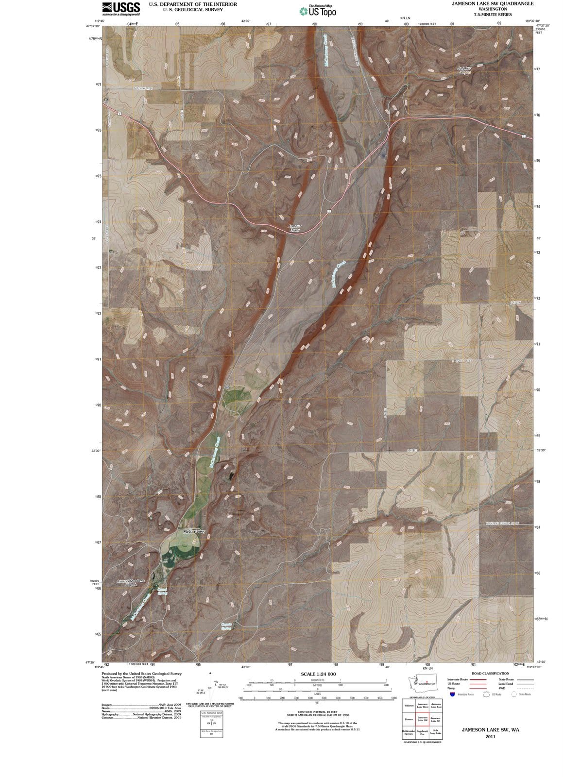 2011 Jameson Lake, WA - Washington - USGS Topographic Map v2