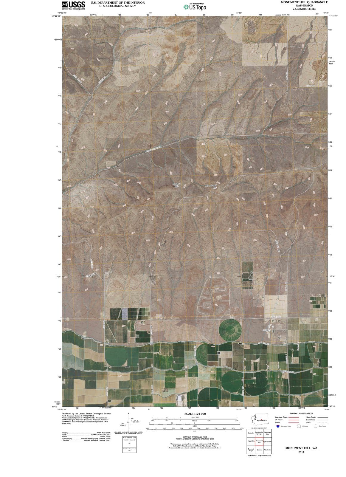2011 Monument Hill, WA - Washington - USGS Topographic Map