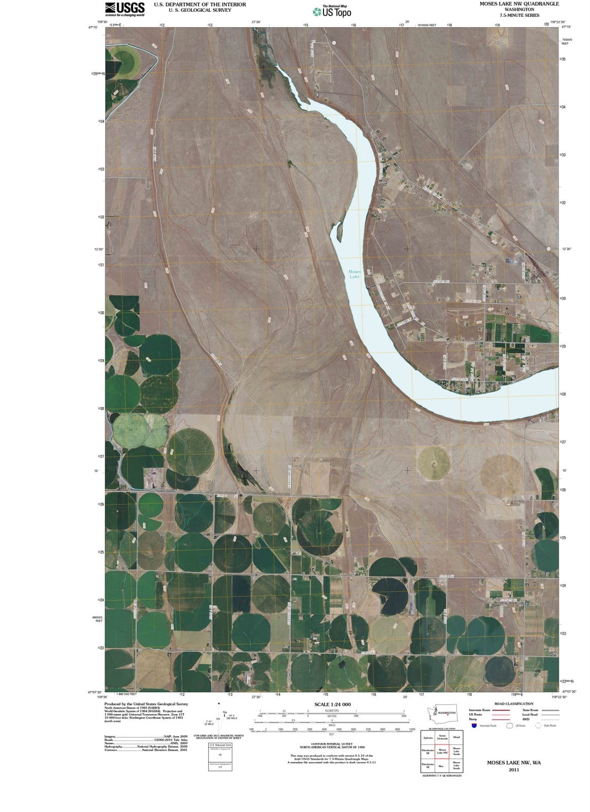 2011 Moses Lake, WA - Washington - USGS Topographic Map