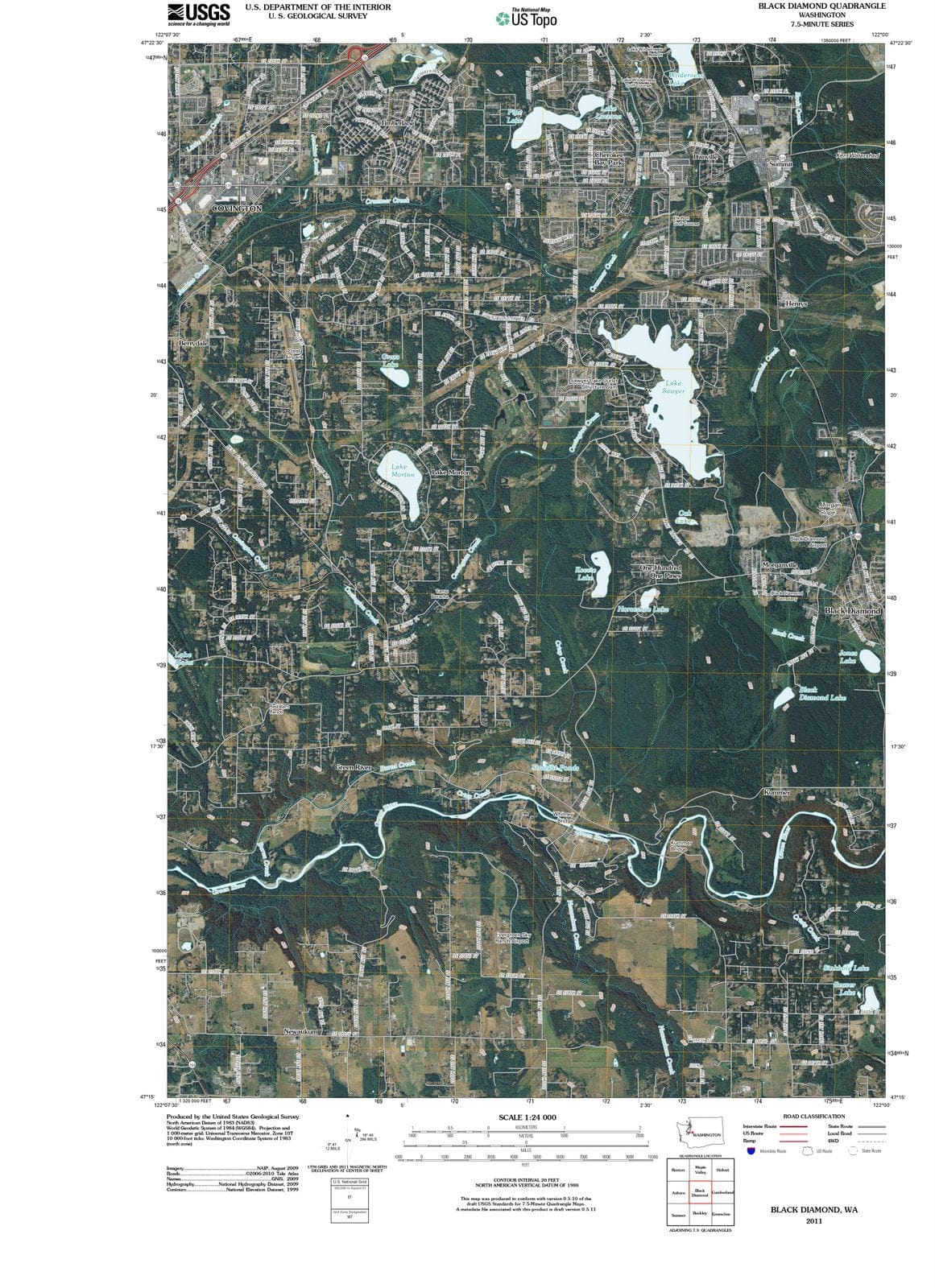 2011 Blackiamond, WA - Washington - USGS Topographic Map