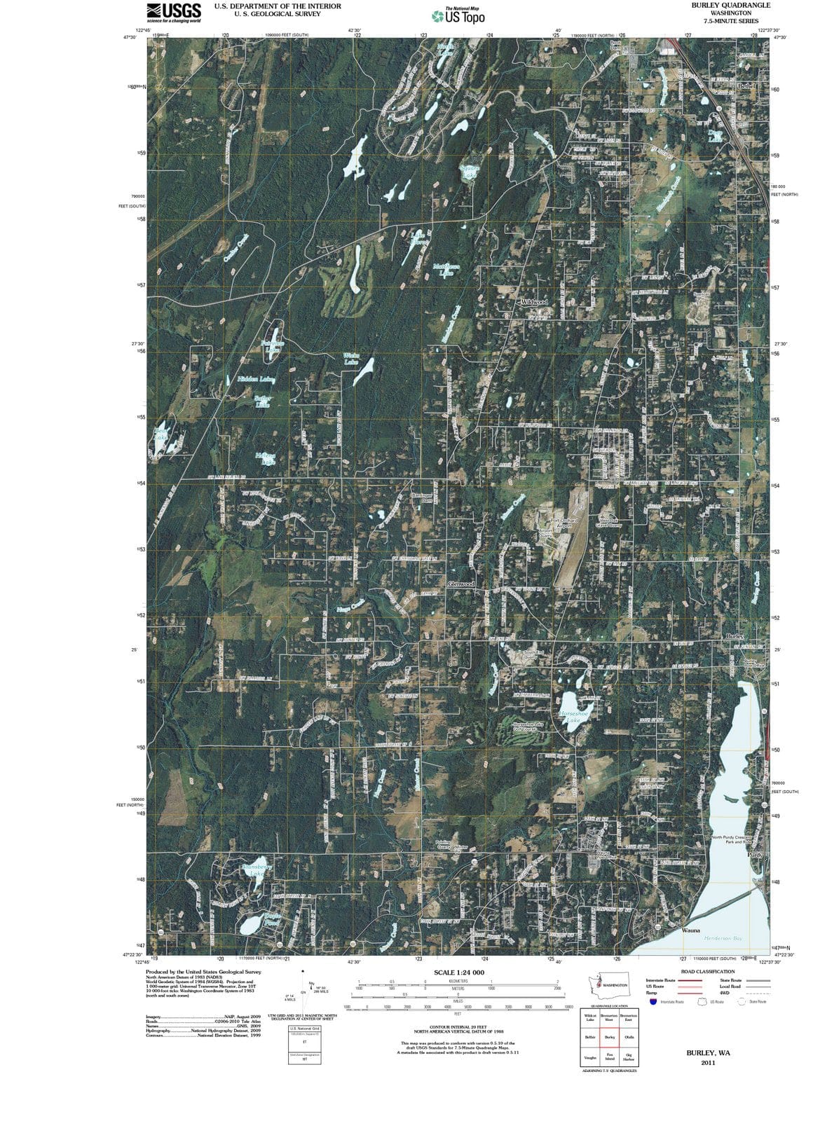 2011 Burley, WA - Washington - USGS Topographic Map