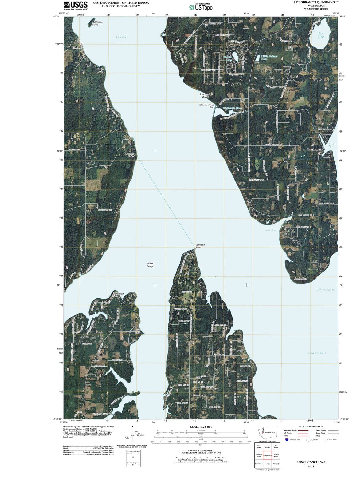 2011 Longbranch, WA - Washington - USGS Topographic Map