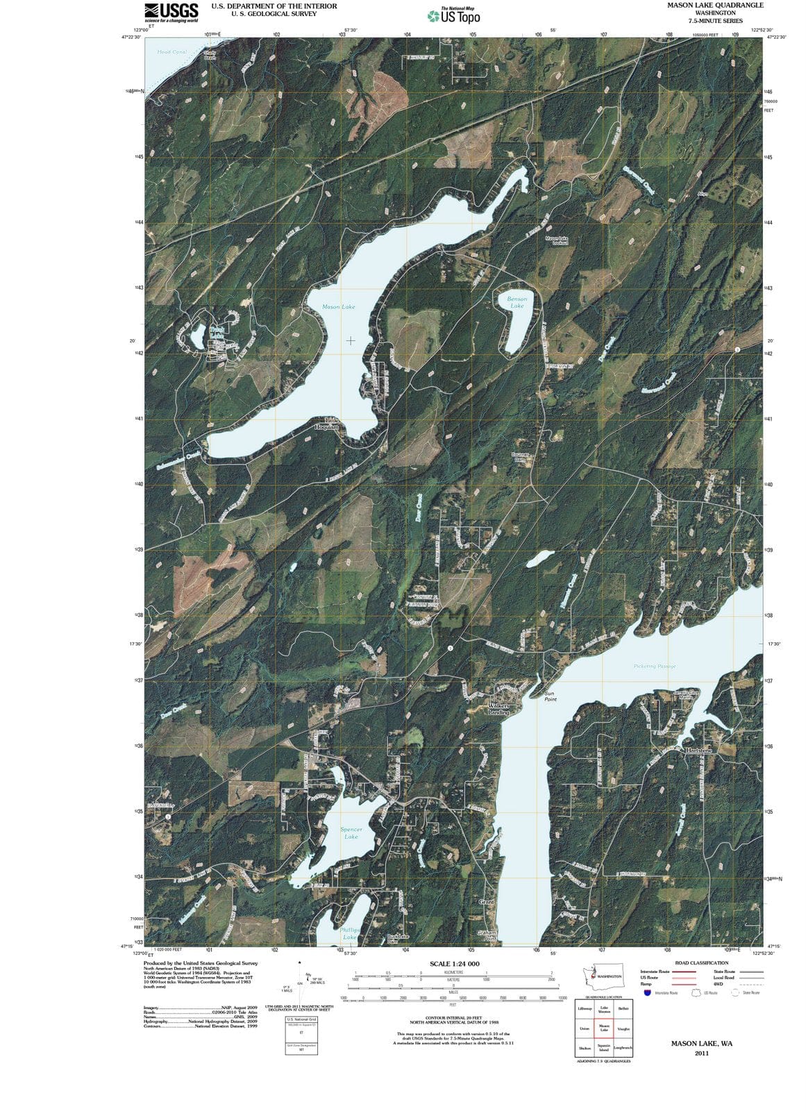 2011 Mason Lake, WA - Washington - USGS Topographic Map