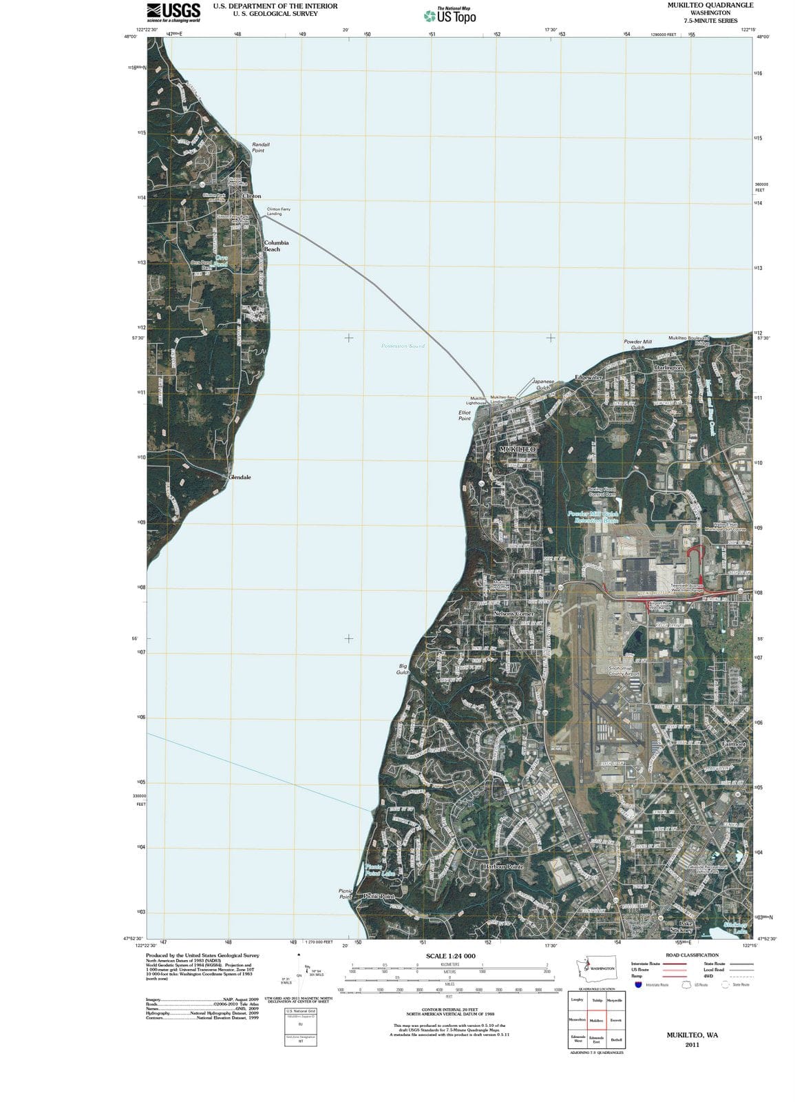 2011 Mukilteo, WA - Washington - USGS Topographic Map