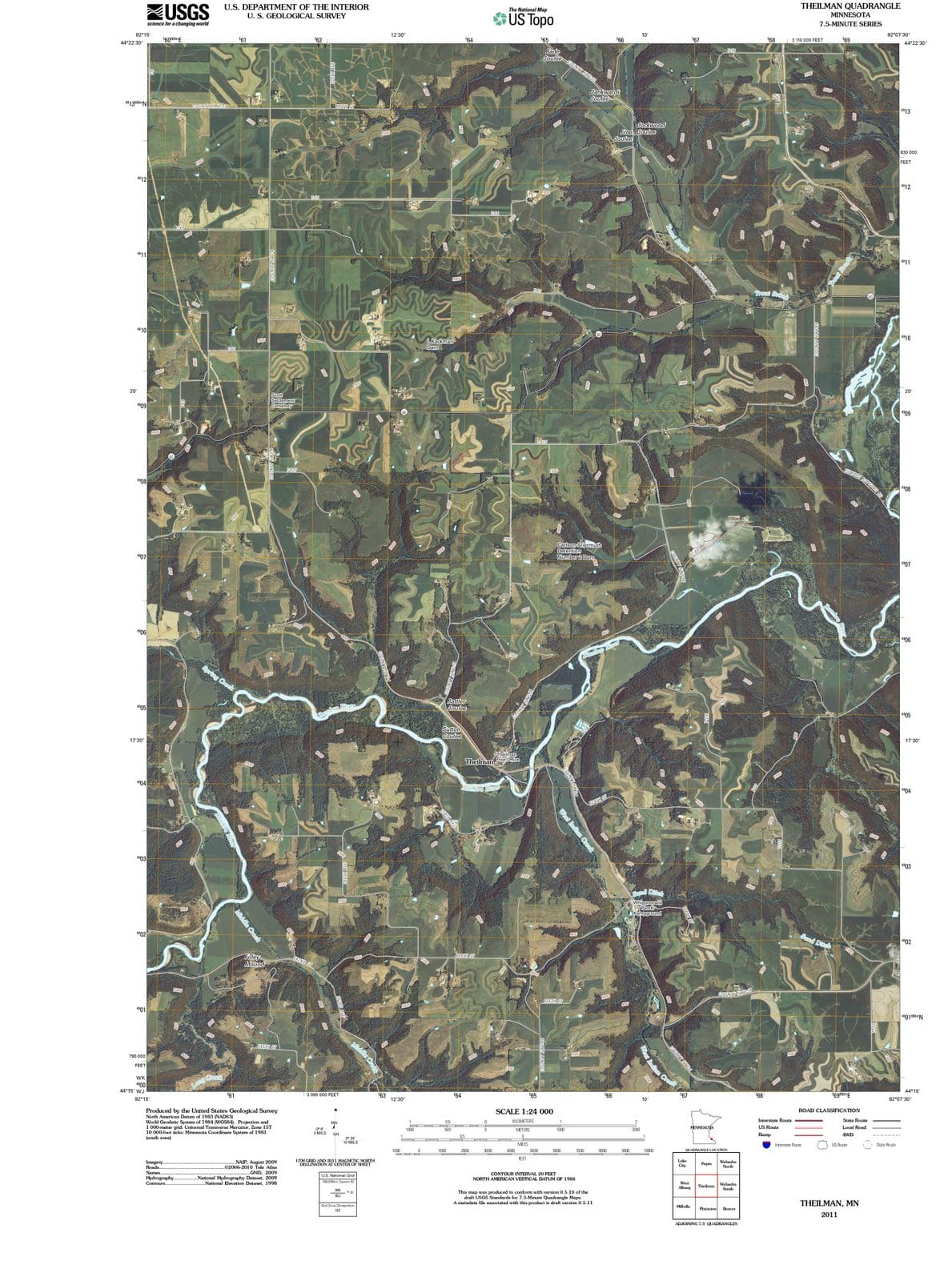 2011 Theilman, MN - Minnesota - USGS Topographic Map
